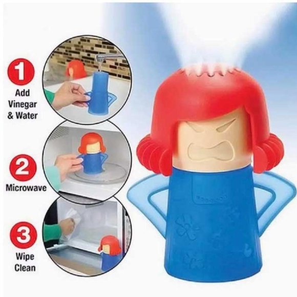 Microwave Oven Steam Cleaner Disinfects Vinegar Water Kitchens Steamer Crud - Picture 3 of 4